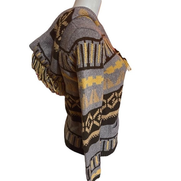 Anthropologie X Sparrow Fairisle Hooded Sweater Size S - Picture 4 of 10